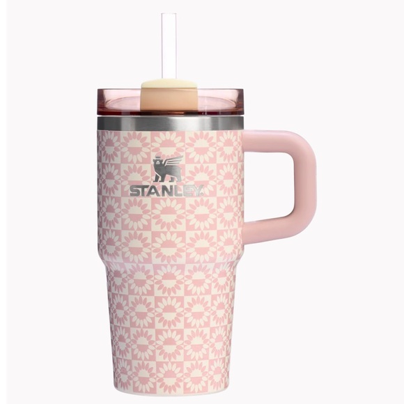 NIB Stanley Quencher H2.O FlowState Tumbler w/Handle 20oz - Peach Whip Sunflower - Picture 2 of 3